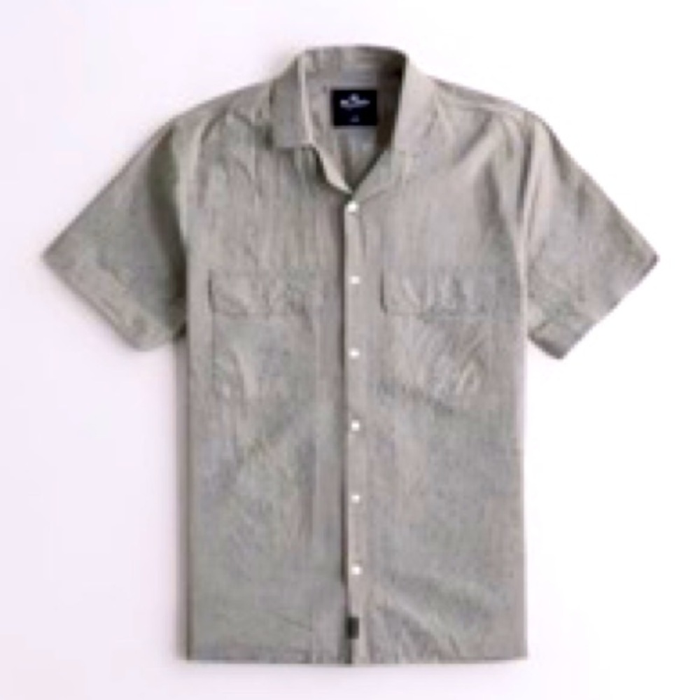 Hollister Linen-Blend Utility Shirt size M